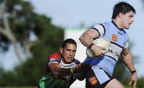 Ballina player Andrew Battese outruns the Northern United defence to set up a try in the second half. Ballina player Andrew Battese outruns the Northern United defence to set up a try in the second half.